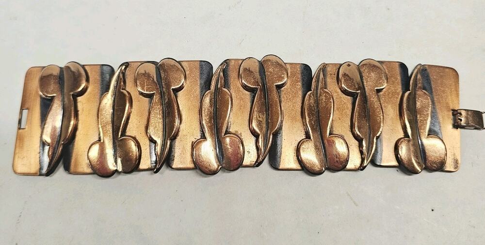 Vintage Renoir Copper Cuff Bracelet - Measures Approximately 7" x 1 5/8"
